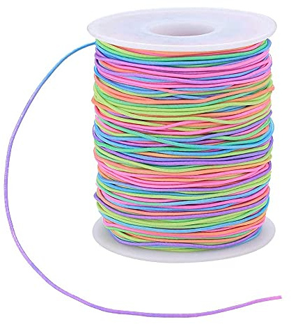 Jolsaawie Cordoncino, Fili per Cordoncini per Perline, Cordoncino Elasticizzato Color, Cordoncino nel Tessuto per Bracciale, Creazione Artigianale