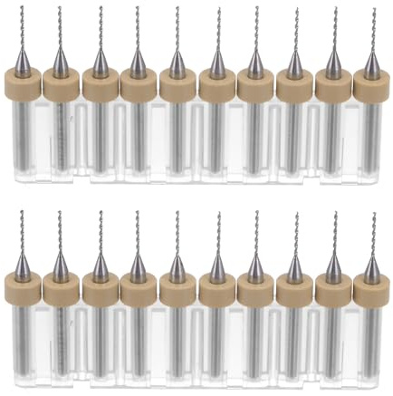 QUARKZMAN 2er-Set 20 Stück PCB-Bohrer 0,8 mm Wolframkarbid Mikro-Bohrer | Drehwerkzeug, Schmuck CNC Gravur Leiterplatte, 1/8-Zoll-Schaft