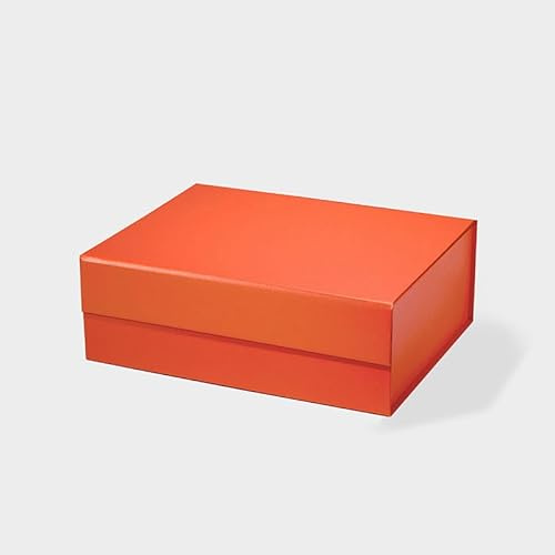 Geoto Masse 33x25.5x11.5cm A4 tief Luxus starr faltbar magnetische Deckel Brautjungfer Geschenk Box Kleidung Verpackung (Orange)