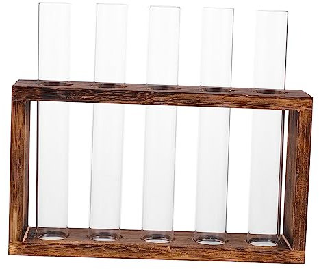 Parliky Reagenzglasvase große glasvase naturholz blummentopf anpflanztöpfchen pflanzenkübl hydroponisches Reagenzglas Hydrokultur Anlage einmachgläser Glasvasen hydroponischer Pflanzer