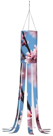 Manches à air d'Halloween en fleur de prunier de 101,6 cm, décoration d'extérieur à suspendre pour cour, terrasse, jardin, allée, fête