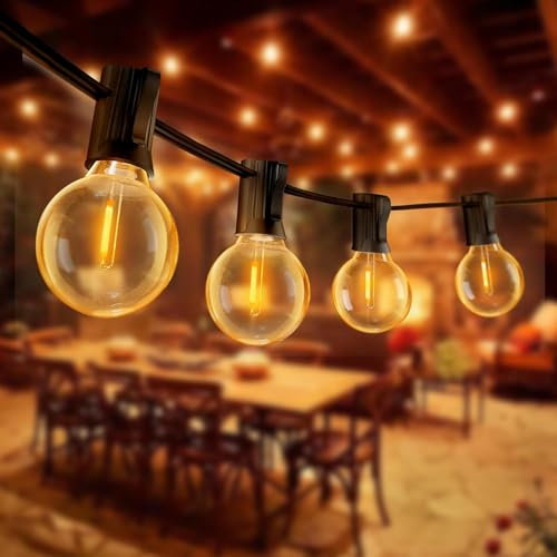 Lichterkette Außen Strom Outdoor, 19M LED Lichterkette Außen mit G40 30+3 bruchsichen Glühbirnen, IP44 Wasserdicht Lichterkette Außenbereich für Gartenbeleuchtung, Partybeleuchtung, Balkon Deko