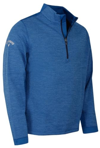 Callaway Herren Long Sleeve Hexagon Fleece Base Layer Sweater Pullover, Med Galaxy Heather, XXL
