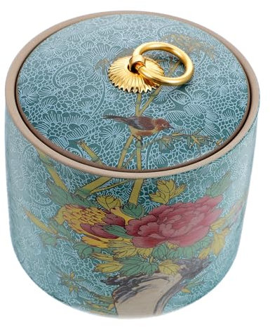 PHENOFICE Ceramic Tea Canister Lid Sealing Tea Jar for Food Storage Suitable for Kitchen and Office