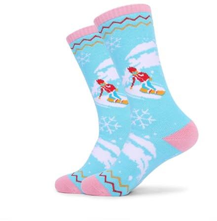 Chaussette de ski enfant, Chaussettes Thermiques pour Enfants chaussettes chaudes d'hiver pour enfants chaussettes ski enfant randonnée de patinage d'hiver pour garçons et filles (7 - 12 ans)