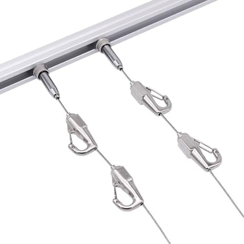 bilderschienen aufhängesystem 50 60 80 100 120 140 150 160 CM Startseite Bildaufhänger Draht-Kit, Mobil Bilderschienen Aufhängeseil Mit Haken Zum Aufhängen Von Kinderbildern An Der Wand(70cm/27.6in ra