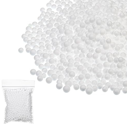 PATIKIL Perlas de Espuma, Bolas de Espuma 7-9mm, Bolitas de Poliestireno para Manualidades DIY, Decoración de Bodas, Fiestas, Arte Casero, Color Blanco | Bolitas de Poliestireno para Manualidades DIY, Decoración de Bodas, Fiestas, Arte Casero