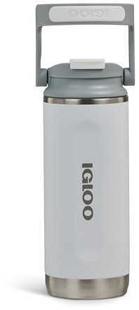 IGLOO Bottiglia Termica Tumbler 16, Bottiglia in Acciaio Inox, Bianca, Ermetica, 0,45 L