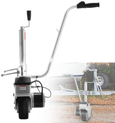 Oiyekntd Anhängerrangiergerät mit motorisiertem Stützrad aus Aluminium, tragbarer und wendiger 12-V-Antrieb mit 350-W-Motor, für Wohnwagen, Bootsanhänger, Pferdeanhänger, Tragkraft bis zu 2270 kg