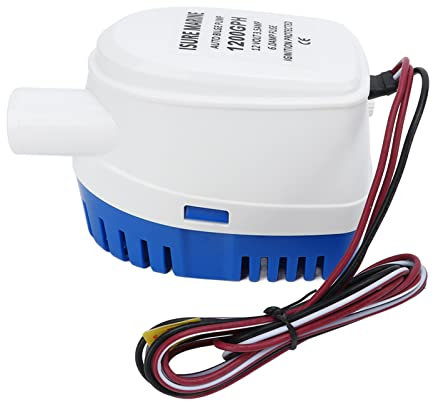 Bilge Pump, 12V Plastic Automatic Boat Bilge Water Pump Submersible Electric Motor Boat Accessories with Float Switch for Swimming Pool Garden Pond (1200GPH)