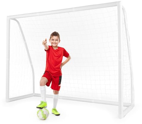 COSTWAY Fußballtor, Fussballtore Garten wetterfest, Fußballtor mit hochfestem Netz & Metallrahmen für Kinder & Erwachsene