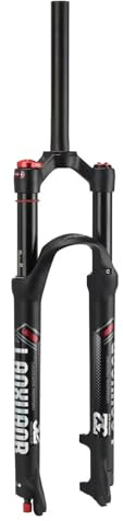 LANXUANR 26/27,5/29 tums mountainbikegaffel.Returjustering,luftfjädring 1-1/8tum x 220mm Rakt/koniskt rör,9mm x 100 mm snabbkoppling, skivbromsar (Svart/Rak - Manuell, 27.5)
