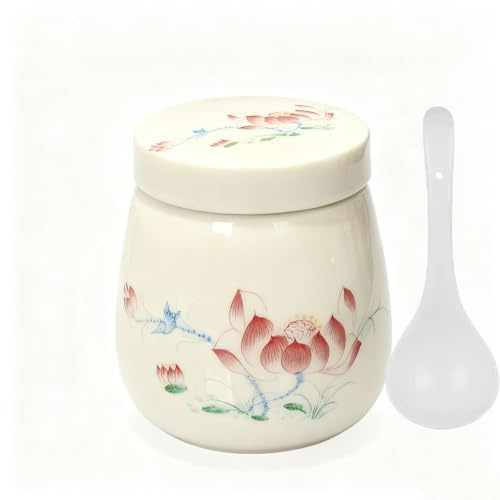 Frenaki Coquetiers à coquetiers, ensembles de coddlers à œufs avec couvercles, support en porcelaine pour œufs à la coque en céramique pour le petit déjeuner, tasse à dessert Chawanmushi (B-PCS)