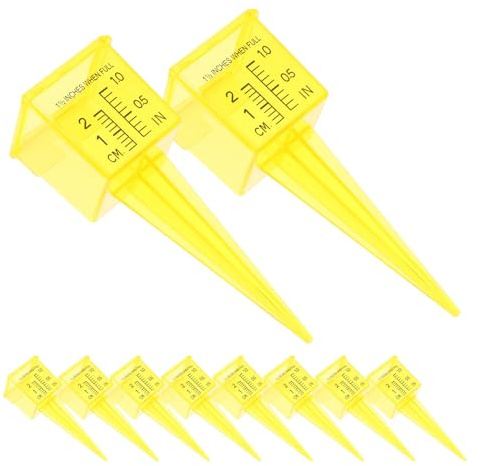 jojofuny Pluviometro per Prato da Giardino 15 Pollici Tubo in Plastica Set da 20 Pezzi Strumento di Misurazione Acqua Piovana per Esterni Doppia Scala CM e Pollici Installazione Facile