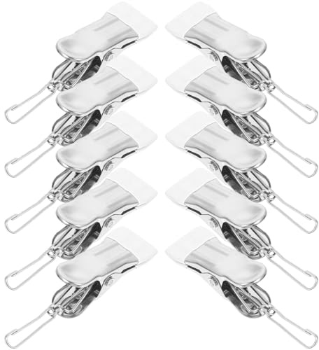 EXAOMBLE 20 Mollette in Acciaio Resistente con Rivestimento Antiscivolo Morsetti Robusti per Abiti e Trapunte Clip Multiuso per Bucato e Viaggi Set da 20 Pezzi per Uso Domestico e