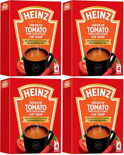 Heinz Tomato & Chilli Cup Soup, 90g (4 x 22.5g) (Pack of 4)