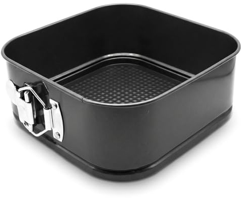 Moule à gâteau carré, moule à charnière carré en acier au carbone antiadhésif avec fond amovible pour gâteaux, 18 cm