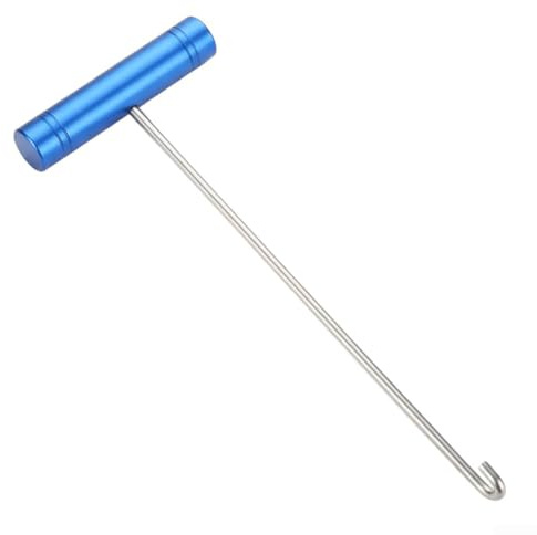 Floweringbeter Outil de retrait d'hameçon en alliage d'aluminium avec poignée en T et tête de crochet en acier inoxydable pour une extraction sûre des hameçons (bleu)