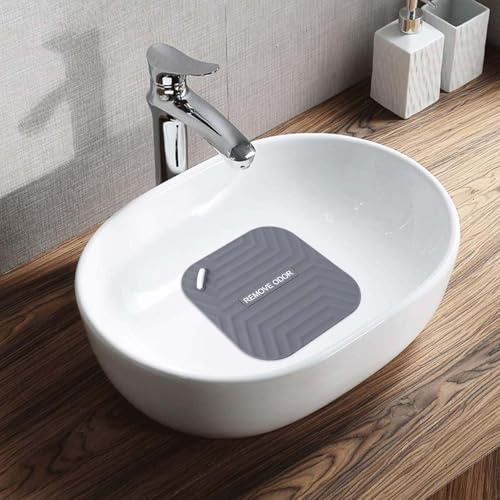4 Pezzi Copri Scarico A Pavimento in Silicone, Quadrato Scarico Doccia A Pavimento, Tappetino per Tappo Antiodore per Doccia per Cucina, Bagno, WC (Grigio)