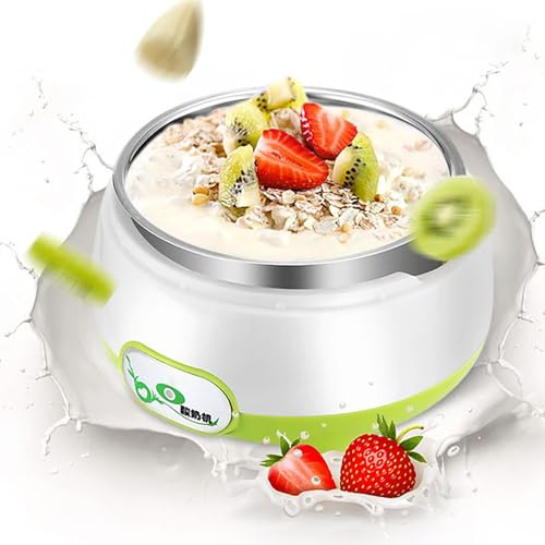SBJKLYRN Yogurtera. Revestimiento Interior de Acero Inoxidable 1 litro, fácil Limpiar, enchufar y Usar, Apto for Uso doméstico(Green)