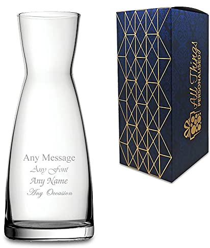 Pasabahce Personalised Engraved LARGE Contemporary Vase Or Decanter Carafe Birthday