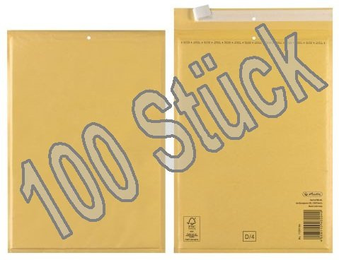 Herlitz Luftpolstertasche (100 Stück | 180 x 260 mm [D/4], braun)