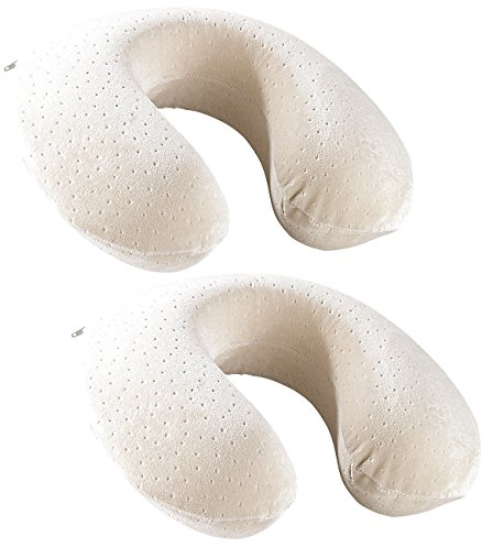 Newgen Medicals Nackenhörnchen Schlafen: Wellness-Nackenhörnchen aus thermoaktivem Memory-Foam, 2er-Set (Memory Schaum, Nackenrolle zum Schlafen, Flugzeug)