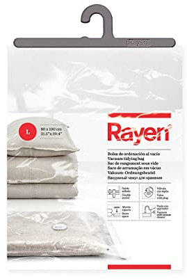Rayen - Sacchi sottovuoto per biancheria. Fodera per conservare biancheria sottovuoto. Taglia L 80x100 cm. Trasparente