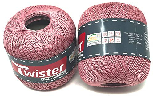Twister Häkelgarn altrosa Handstrickgarn Baumwollgarn 2x100g