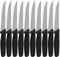 MGE - Coltello da Carne in Acciaio Inossidabile - Set di 12 Coltelli da Bistecca - Coltelli Tavola - Nero