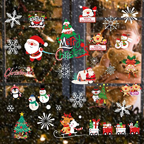 Heatigo Fensterbilder Weihnachten, 300 Schneeflocken Fenstersticker, Weihnachtsdeko Fenster,Fensteraufkleber PVC Fensterdeko Selbstklebend, für Türen Schaufenster Vitrinen Glasfronten Deko