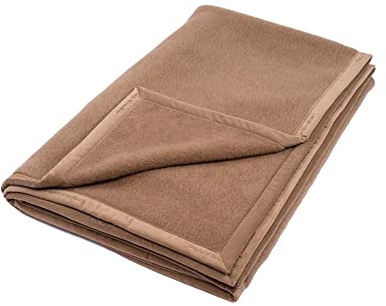 Ritter Decken® Maharani Kamelhaar-Decke 100x150cm | 100% Reines Kamelhaar | Naturbelassen | Temperatuausgleichend | Ideale Tagesdecke | Kamelfarben