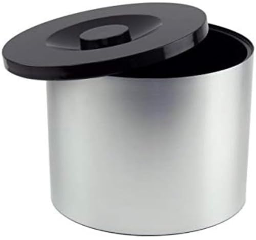 Beaumont Plastic Ice Bucket Foil Wrapped 6Ltr, Brushed Aluminium Finish, Lid for Insulation, Lightweight Construction, 234mm Width, Ideal for Bars and Restaurants | Speeds up service in busy bars with a lightweight, compact 234mm width and insulating properties to keep ice frozen.