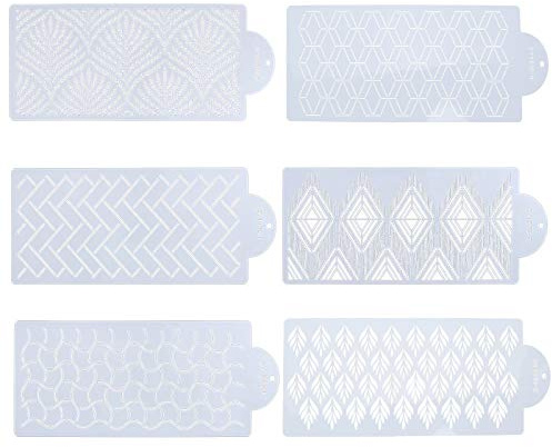 AILANDA 6Pcs Torten Schablonen, Kuchen Schablonen Set Fondant Schablone Torten Tortenschablone Blumenkuchenvorlagen Dekorationsschablonen für Kekse Dessert Geburtstag Hochzeit Kuchendekoration
