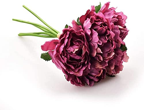 Zuverlässige künstliche Blume, Hortensien, 5 Pfingstrosen, Brautstrauß, Blume, Hochzeit, Valentinstag, Party, Zuhause, DIY-Dekoration, künstliche Blumen für Dekoration (Farbe: Rosarot, Größe: 10.23i