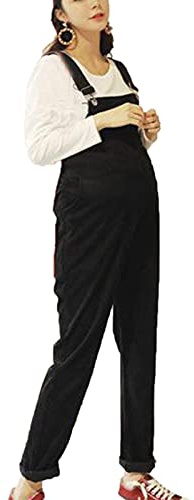 babao Maternity Vintage Dungarees Cotton Corduroy Jumpsuits Hip Opening Overall Bib Trousers Pants