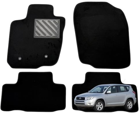Fußmatten für Toyota RAV4 III (XA30) 2006-2012 Autoteppiche, rutschfest, verstärkter Fersenpolster aus Gummi