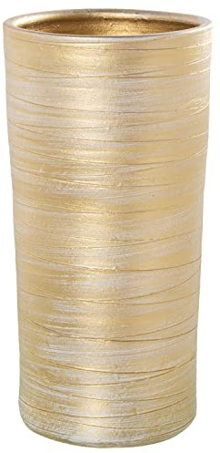 DRW Schirmständer aus Keramik in Gold, 24 x 47 cm