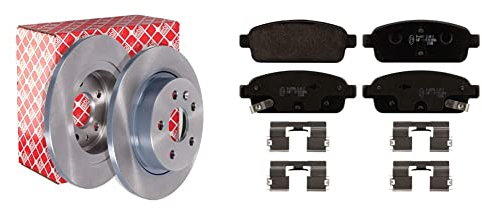 febi bilstein 39185 Bremsscheibensatz, 2 Bremsscheiben & 16894 Bremsbelagsatz mit Anbaumaterial, 1 Stück