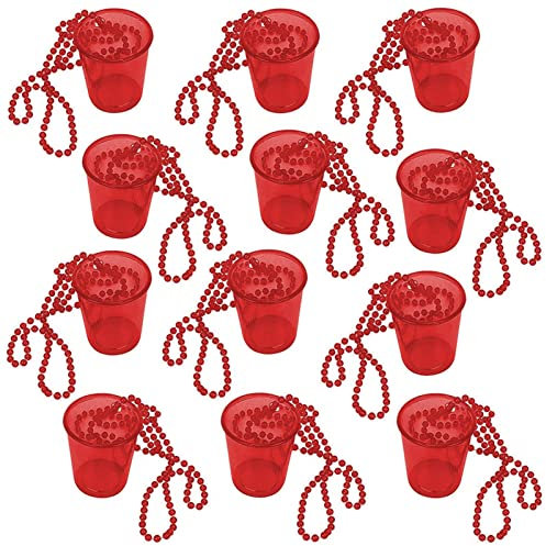VENTDOUCE Cup Necklaces,Fun Beaded Necklace Shot Glass Necklaces - Unique Beaded Necklace for Halloween Bachelorette New Year Graduation