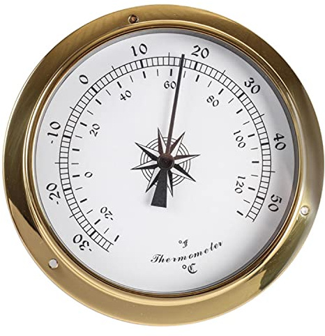 RUNLAIKEJI Traditionelle Wetterstation, Barometer, Thermometer, Hygrometer, Uhr, Thermometer und Hygrometer, Gezeitenmesser, Wetterstation Innen- und Außenbereich, Barometer Wetterinstrumente