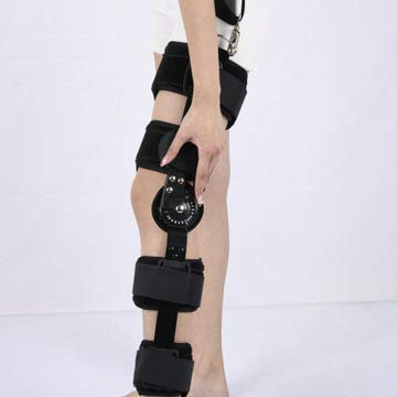 Ortesis de rodilla con bisagra Rodillera ortopédica articulada, estabilizador de férula ajustable, rodillera envuelta después de la cirugía de esguince, extensión de la rodillera, soporte articular a