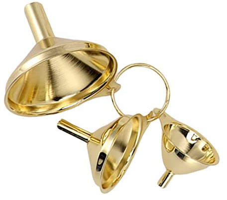 Set di Imbuto Dorato Imbuto in Acciaio Inossidabile Dorato 3 Pezzi Set di Imbuto in Acciaio Inossidabile Dorato Olio da Metallo Liquido per Inscatolare Utensili da