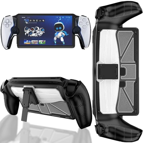 Miimall Case Compatible with PlayStation Portal Stand Case, PS Portal Case with Stand, Shockproof Ultra-Thin Soft TPU Cover Scratch-resistant Protective Cover for PS Portal Remote Player Case-Black
