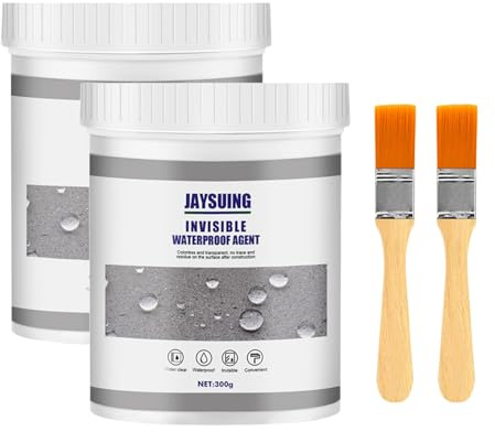 Transparenter Wasserdichter Beschichtungsmittel – Invisible Waterproof Agent & Außen Klare Versiegelung - Flüssige Wasserdichte Versiegelung & Isolier-Dichtstoff-Emulsion(2 x 300G)