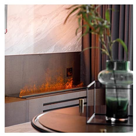 Fireplace Decorative 47.2 Inch Electric Fireplace 3D Simulation Flame Decorative Fireplace Built-in Electronic Fireplace with Adjustment Flame, Touch Screen, Button and Wireless Remote Control Operati