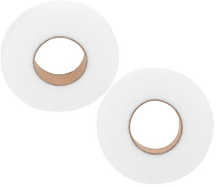 VILLCASE Saumband ohne Nähen 2 Rollen Weiß Doppelseitiges Baumwollband zum Aufbügeln Nähzubehör für Kleidung Vorhänge Applikationen Einfach Anzuwenden 2cm Breit Pro Rolle