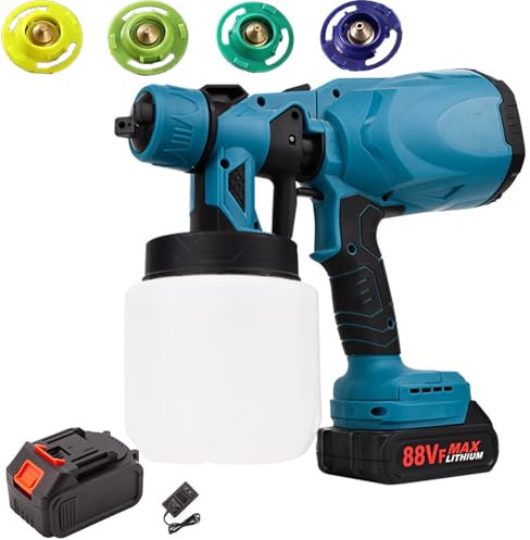 NYANS Battery Operated Paint Sprayer, High Pressure Spray Gun, Easy to Clean, Large Capacity Spray Pot, Paint Sprayers for Home Furniture, Cabinets, DIY Works, Garden Chairs etc,battery*1
