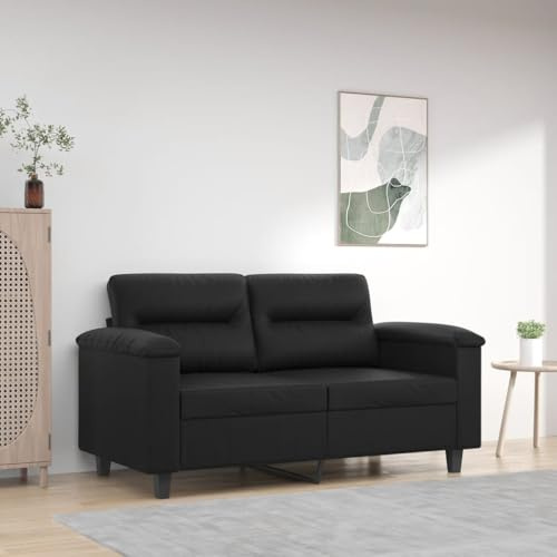 Gecheer Divano a 2 Posti Nero 120 cm in Similpelle