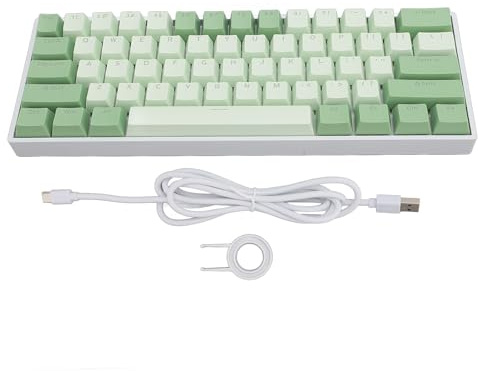 Topiky Teclado Mecánico Compacto Teclado Mecánico para Juegos 60% Inalámbrico con RetroiluminacióN RGB, N Key Rollover para 2000, ME, XP, Vista, 7, HarmonyOS, 8, 10, iOS